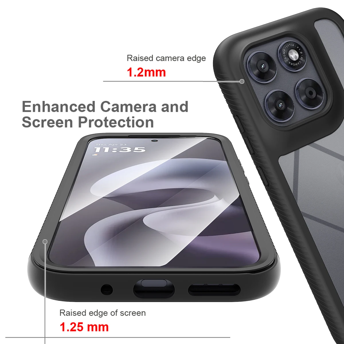 Transparent Shockproof Armor Phone Case with Full Coverage Screen Protector