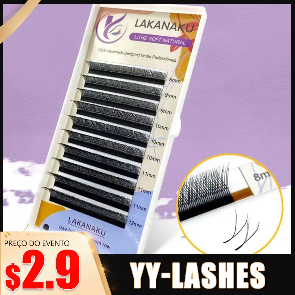  LAKANAKU Y Shape Eyelashes Extension YY Eyelash Cilia and Brazilian Volume Soft Faux Mink YY Lashes Y Cilios 