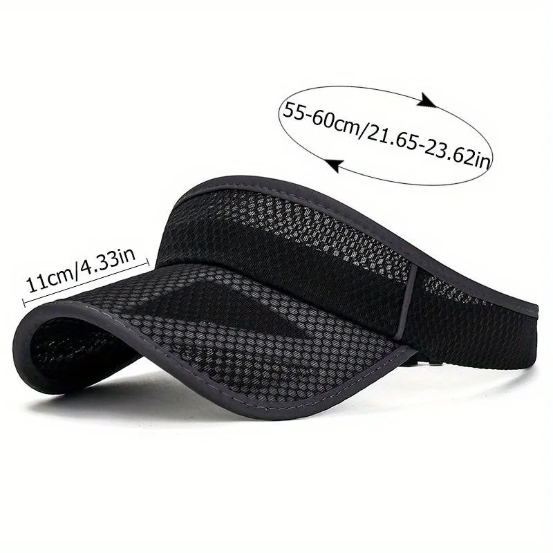 Adjustable Sun Visor Cap for Men & Women-Breathable Mesh, Sweat-Wicking, Fit for Sports, Tennis, Golf & Outdoor Activities