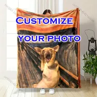 Customized Picture Blankets Add Your Creative Funny Pictures Pet Photos Soft Warm for Adults and Children Luxury Gifts 1