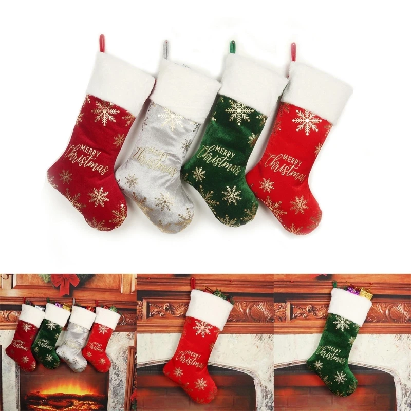 

Christmas Velvets Stocking Pendant XmasTree DecorationFilled Candy Gift Wrapping DropShip