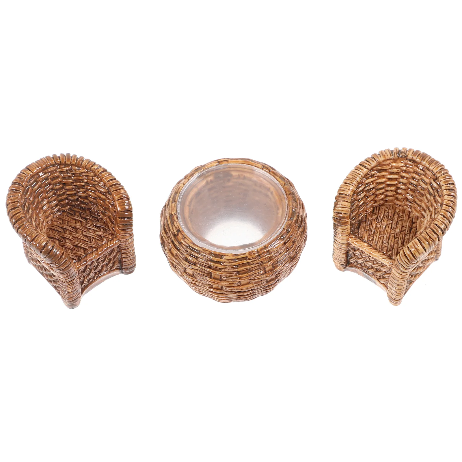 

of Dollhouse Furniture Woven Table Chair Model Set Dolls House Furniture Set Miniature Dollhouse Accessories