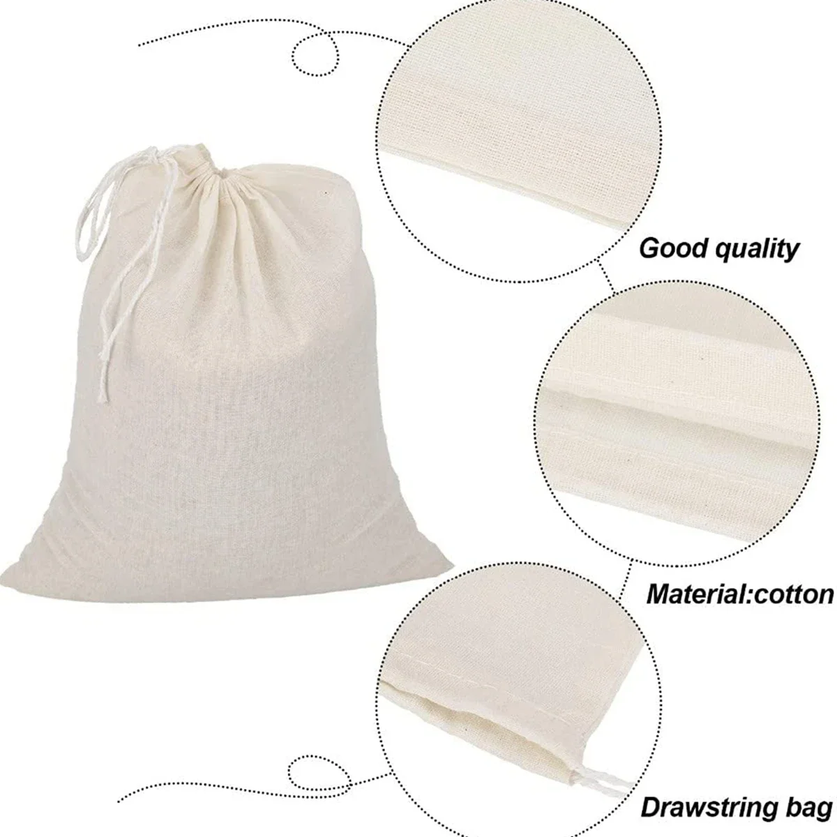 Sacchetti Filtro Per Formaggio E Latte Vegetale - 6 Pezzi In Nylon Alimentare, 20x20 Cm, Coulisse