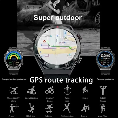 2023 NFC 스마트 워치 남성용 GPS 트랙 블루투스 통화 스포츠 시계, 나침반 사용자 정의 다이얼 심박수 ECG 스마트 워치, 샤오미 안드로이드용 4
