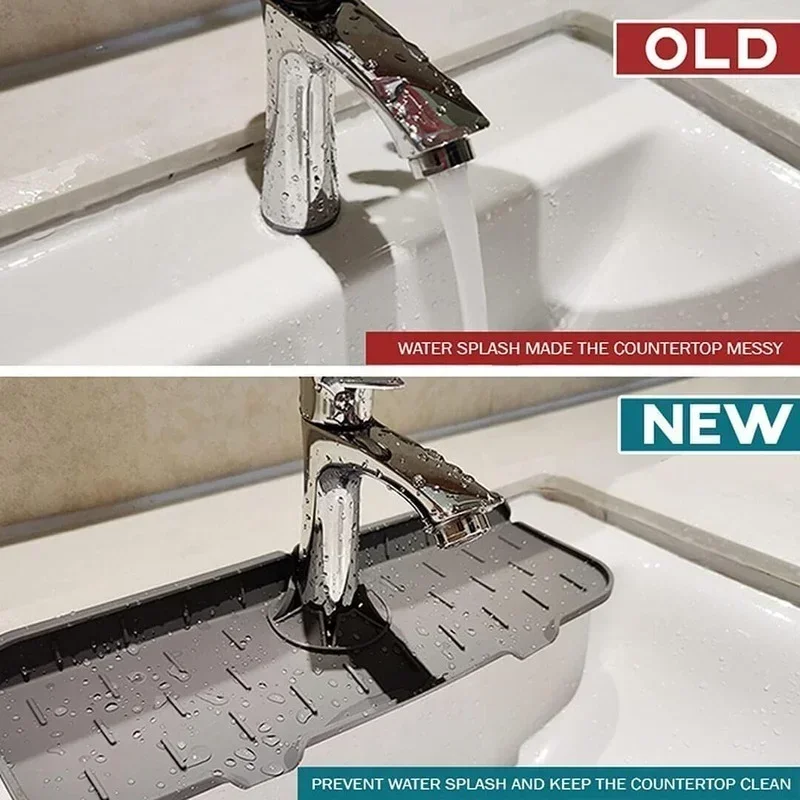 1PCS Kitchen Faucet Accessories Silicone Faucet Handles Drip Trays Countertops Absorbent Pads Sink Splash Protectors
