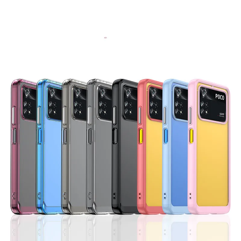 Colorful Soft Edge Silicone Transparent Shockproof Bumper Case