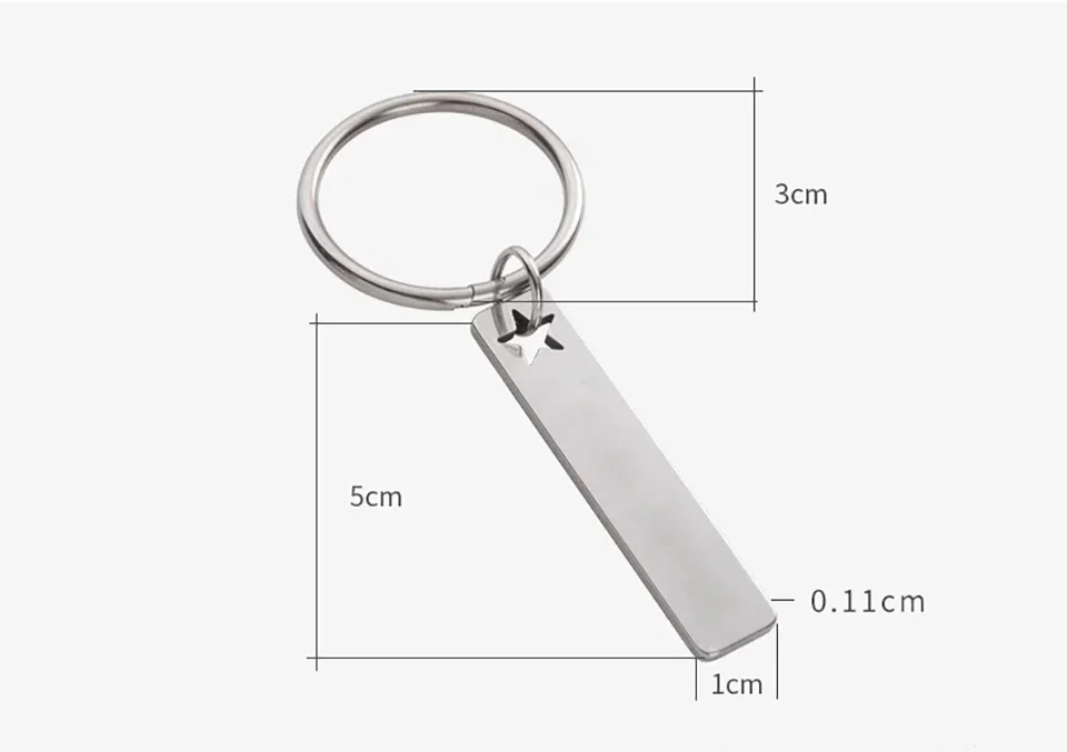 Stainless Steel Anti-lost  Customized Phone Number Key Chain for Women Men Personalized Laser Engraved Names  Bar Key Ring