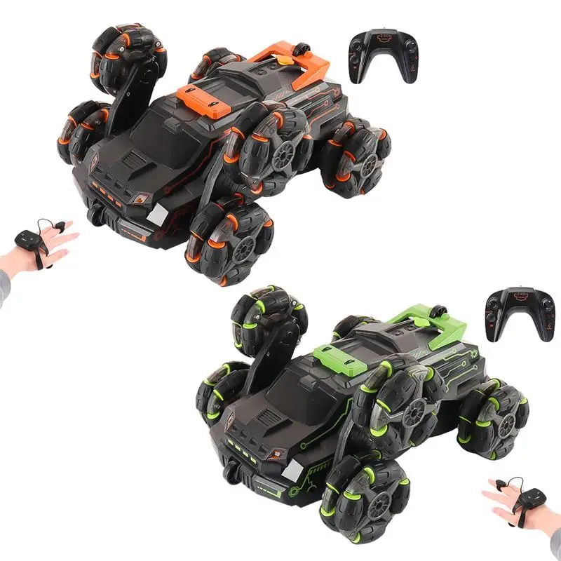 

6 Wheels Stunt Car Toy 4WD Swing Arm Drift Vehicle Gesture Induction Deformation Remote Control Car With Light RC Cars For Boys