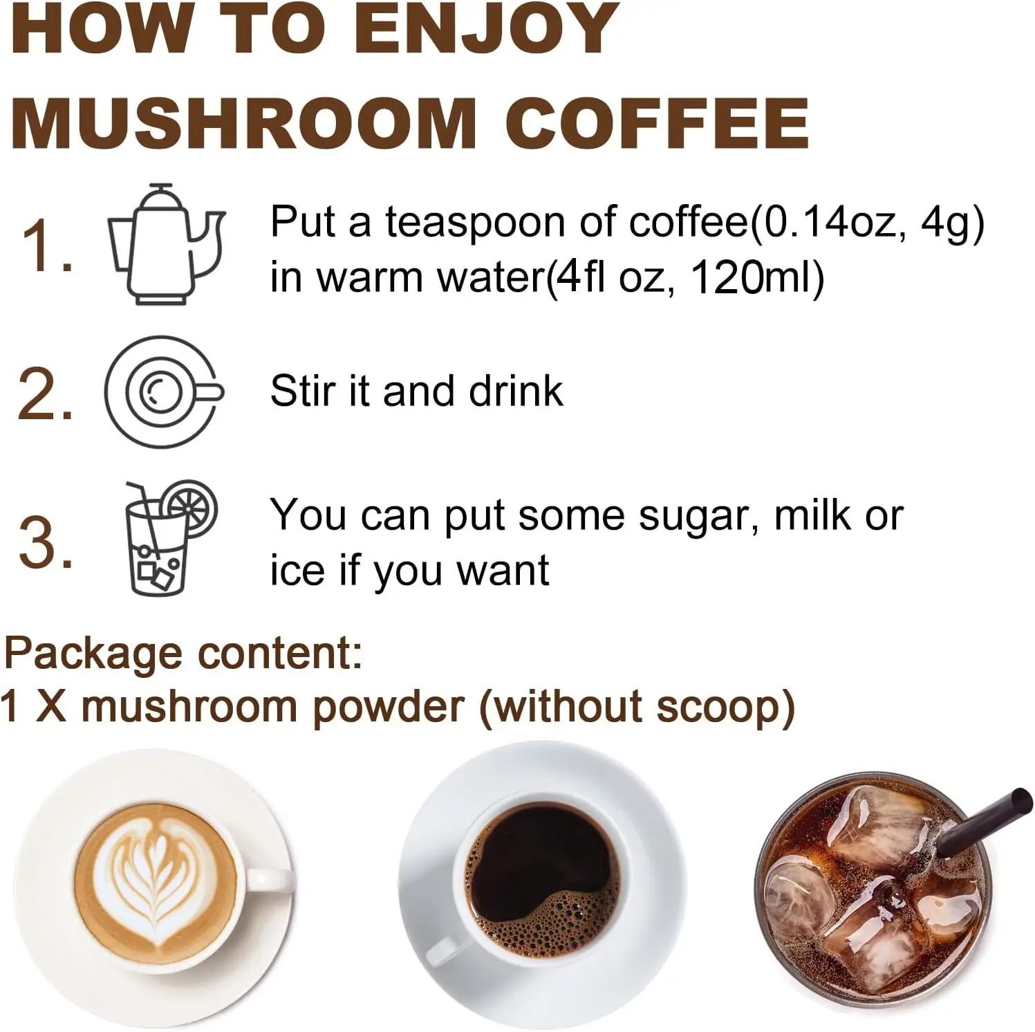 Mutsweet Mushroom Coffee Supplement with Reishi Mental Clarity Concentration Support Brain Booster energy booster lions mane mushroom capsules reishi capsules