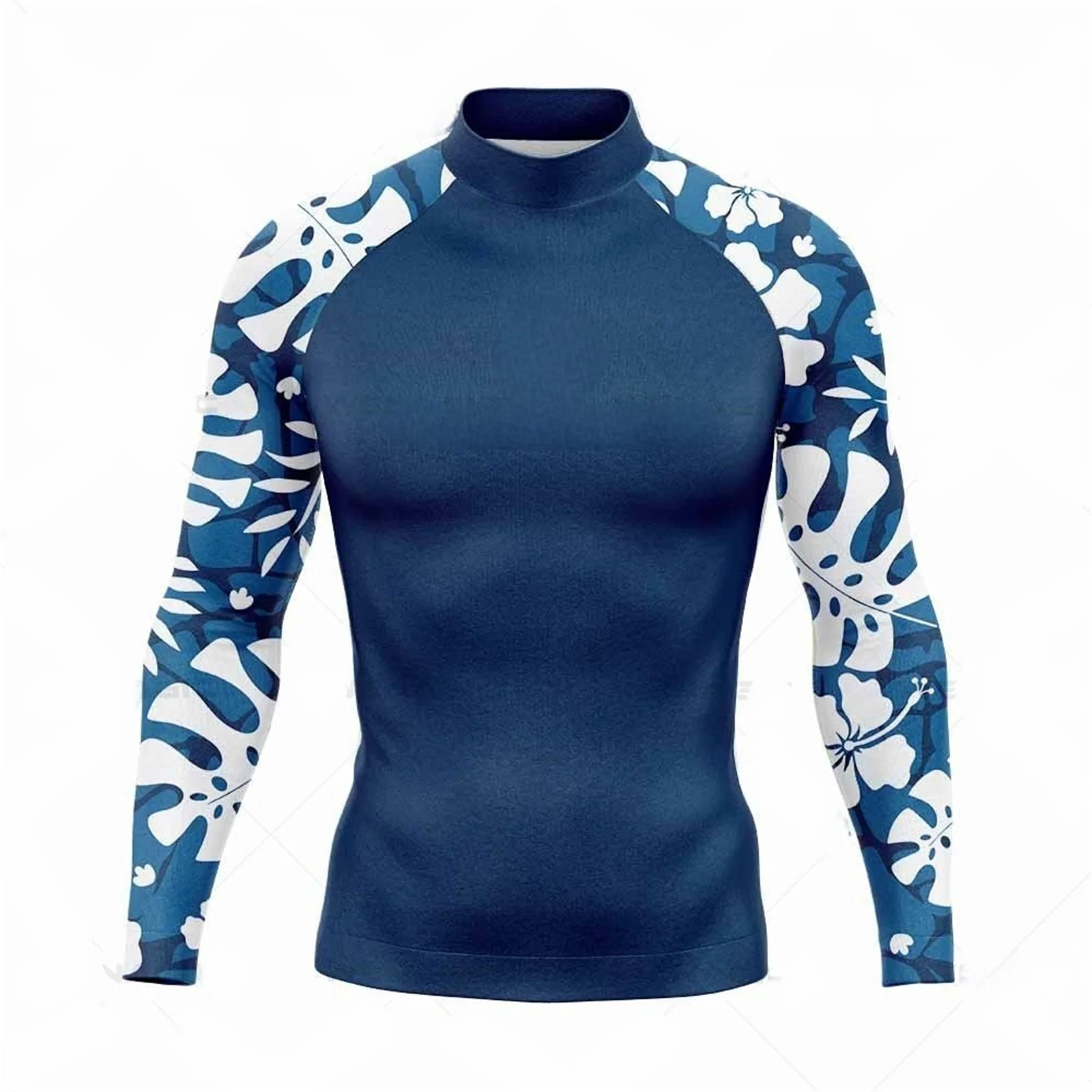 Men's Funny Swimwear Rash Guards Long Sleeve Surf T-shirt UV Protection Swimsuit Surfing Diving Swimming Skinsuit Rashguard