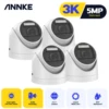 ANNKE 4PCS 5MP Super HD Wired TVI Security PIR Camera With White Visual Light Alarm Outdoor Weatherproof PIR Detection CCTV Kit 1