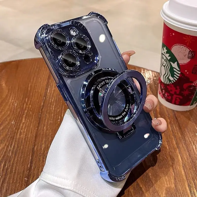Luxury Shockproof Magnetic Case with Magsafe Holder and Stand