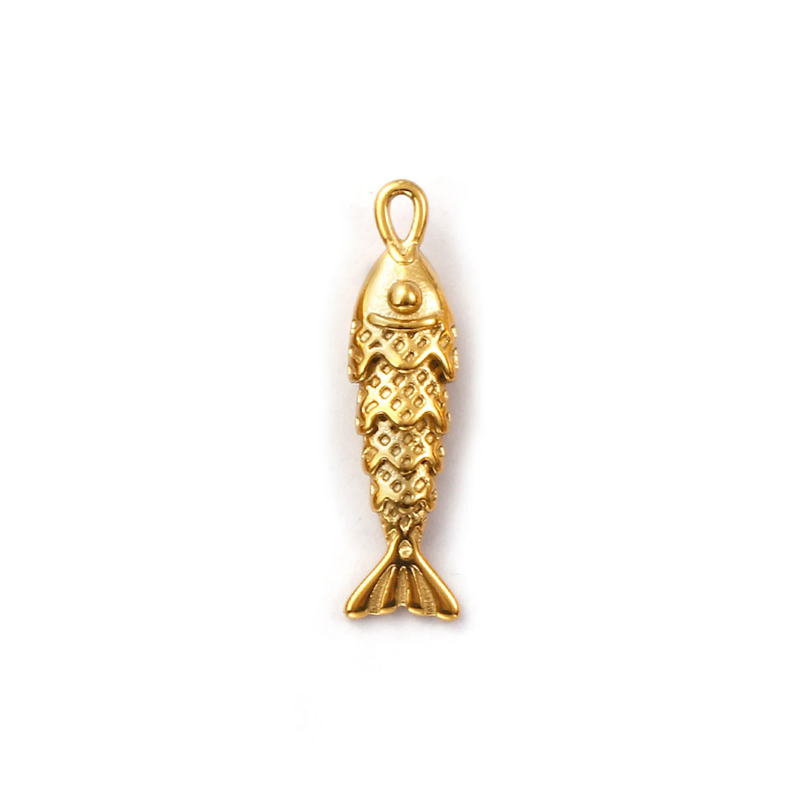 1 Stück 304 Edelstahl Ozean Schmuck Charms 18 Karat vergoldet Fisch Tier 3D Anhänger für DIY Halskette Schmuckherstellung – Detail 5