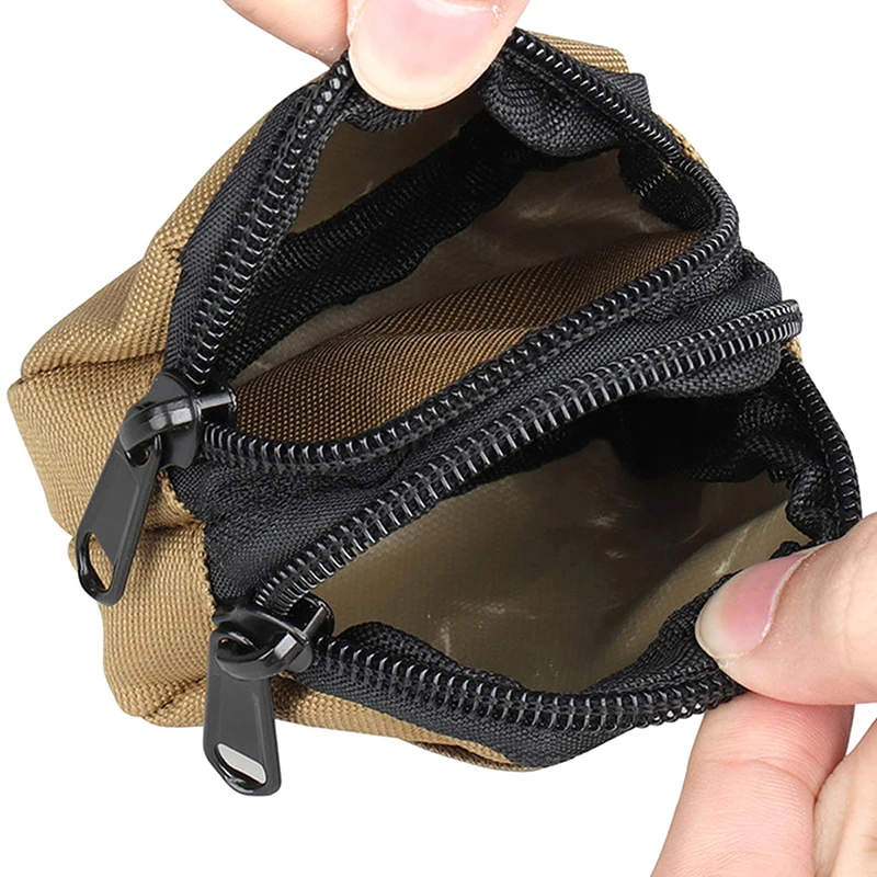 Nylon Doppel reiß verschluss Tasche Geldbörse Männer Outdoor-Tasche leichte kleine Karten halter Schlüssel Aufbewahrung gürtel Hüft tasche – Detail 4