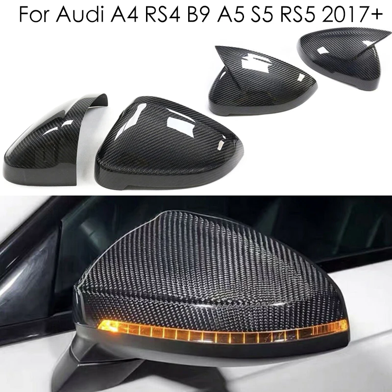 

Для AUDI A4 S4 RS4 B9 A5 S5 RS5 2017 + модернизированные чехлы из натурального углеродного волокна для автомобильного зеркала заднего вида Автомобильный Стайлинг дополнительные стильные аксессуары