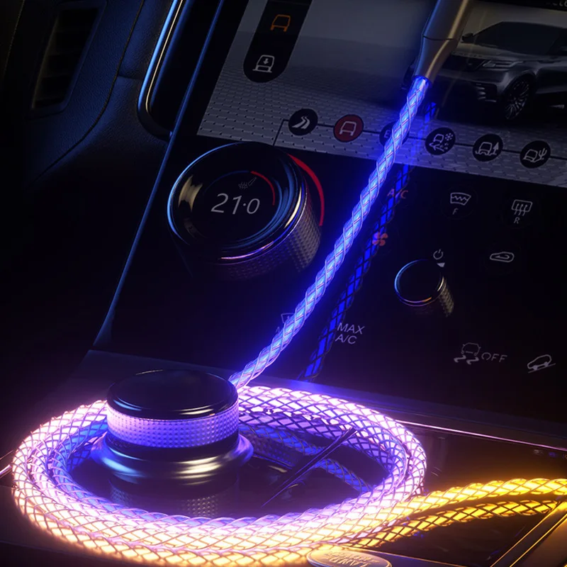 RGB Color Light USB to Type C Fast Charging Cable ba2a9c6c8c77e03f83ef8b: 1m