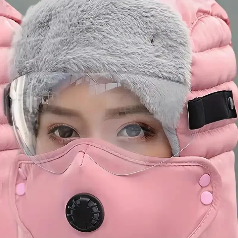 Balaclava Hat Winter Hat Fashion Hat Outdoor Winter Fashion Warm Hat Men Winter Thicken Ski Hats for Women Windproof Hood Hat Cycling Cap Balaclava with Goggles