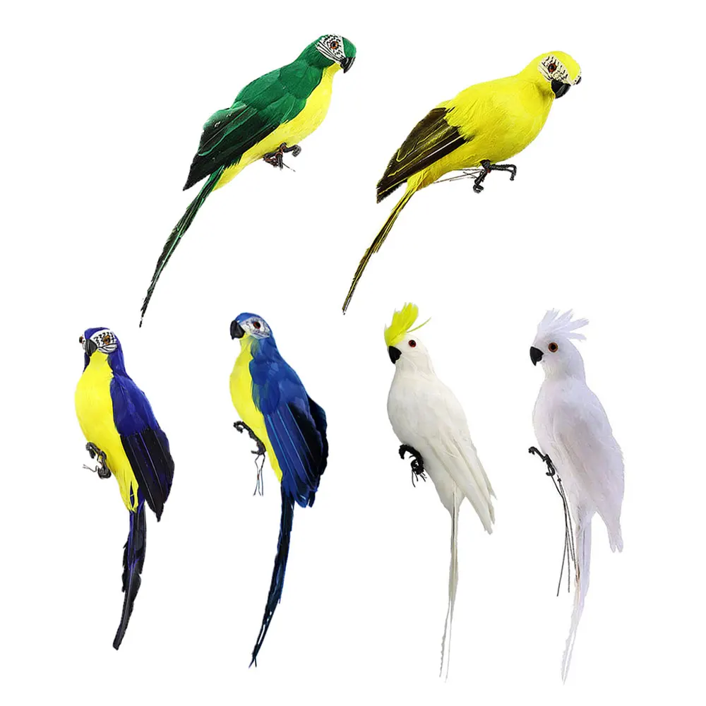 1pc 35/25cm Künstliche Feder Papagei Vogel Handgemachte Simulation Papagei Schaum Feder Vogel Modell Figur Vögel papagei Garten Dekor