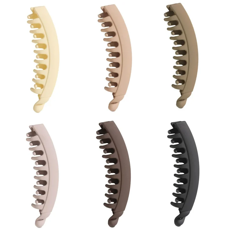 Matte Bananenfutter-Accessoires, einfaches Temperament, Mädchen, vielseitige Kratzklammer, halbgebundene Haarspange – Detail 4