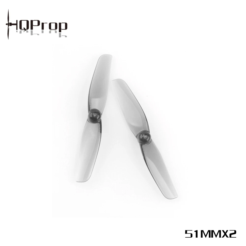 Hélice HQProp 51mm 2 pouces 2 pales blanche pour drone Whoop FPV, vue de dessus
