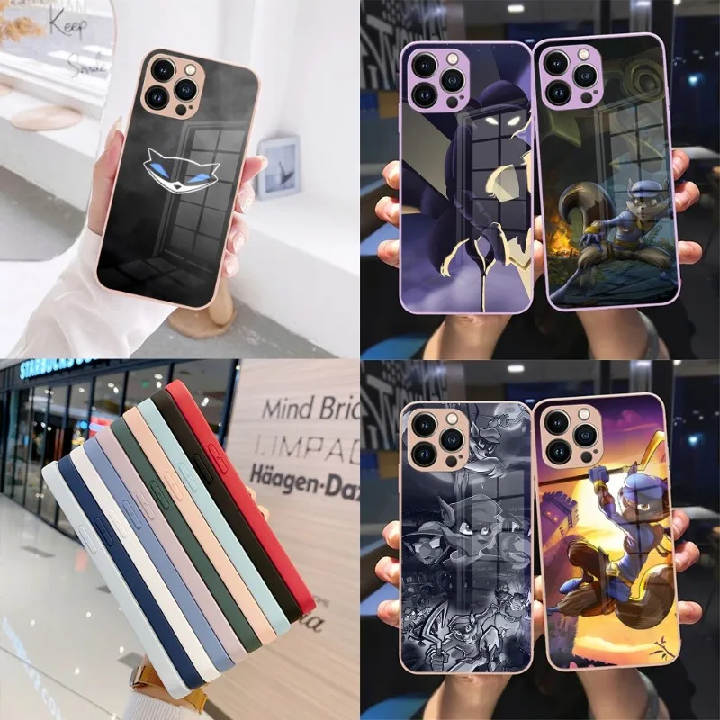 Custodia Per Telefono Cartoon Sly Cooper Sandy Pink Glass Per Iphone 13 14 12 11 Pro Xs Max Plus Mini X Xr 8 7 6S Se2020 Cover