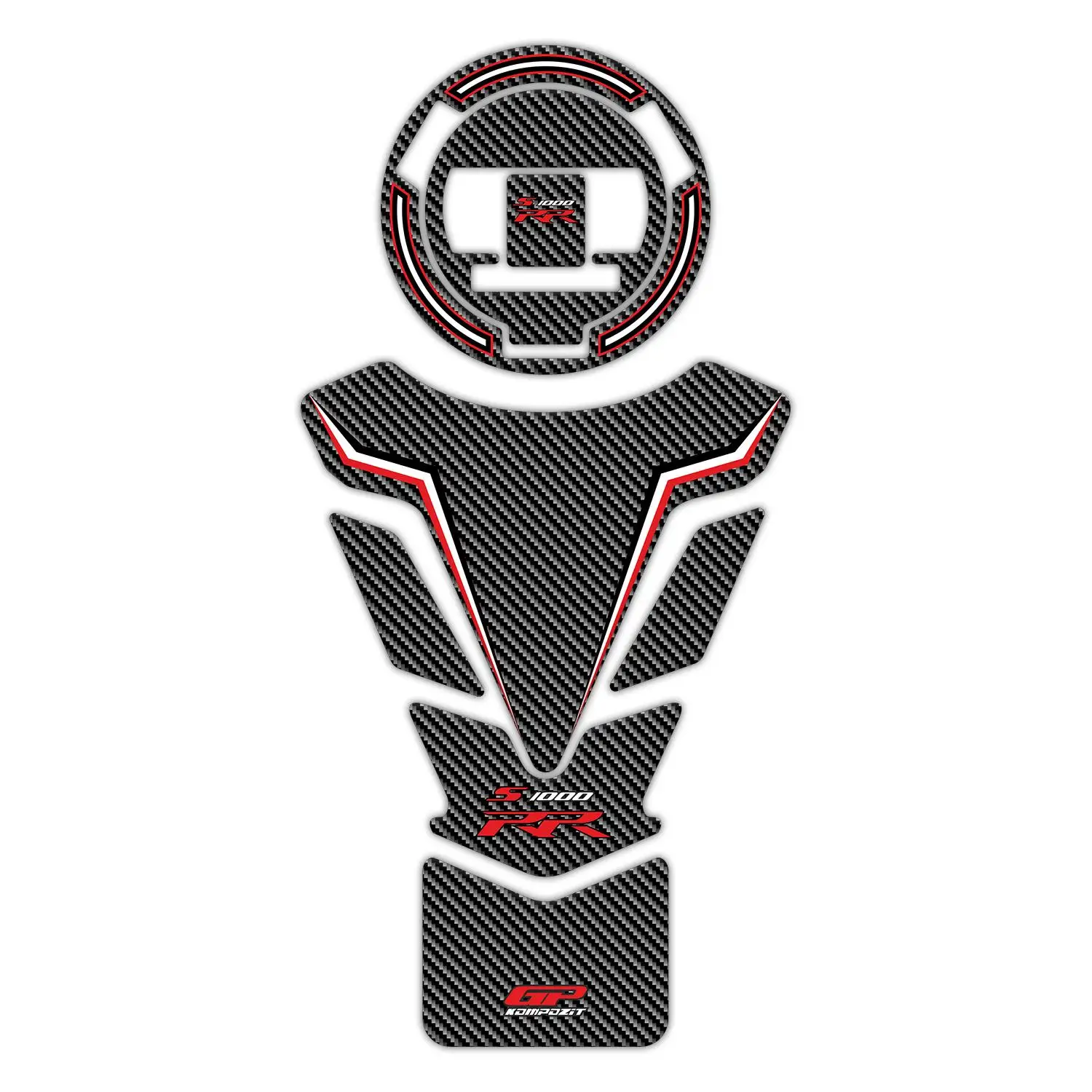 

GP Composite for S 1000 RR 2015-2019 Compatible Tank Pad Set Black-Red