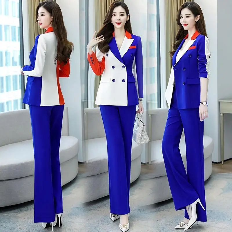 Fashion Women's Set 2022 Spring and Autumn New Korean Style Slim Fit Top Casual Wide Leg Pants Elegant Women's Two Piece Set