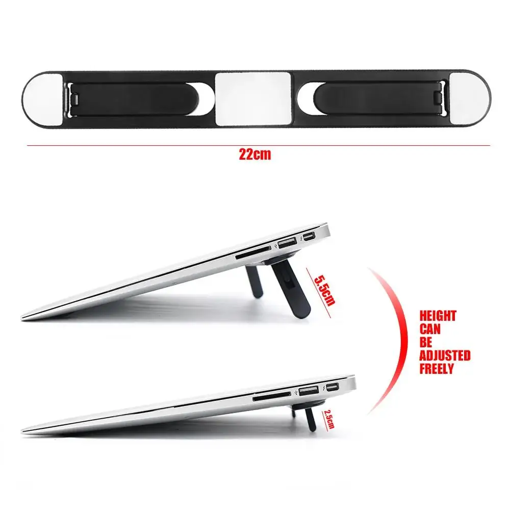 범용 노트북 라이저 스탠드 노트북 쿨링 패드 HP Dell Lenovo Macbook 노트북 스탠드 용 보이지 않는 노트북 미니 접이식 브래킷