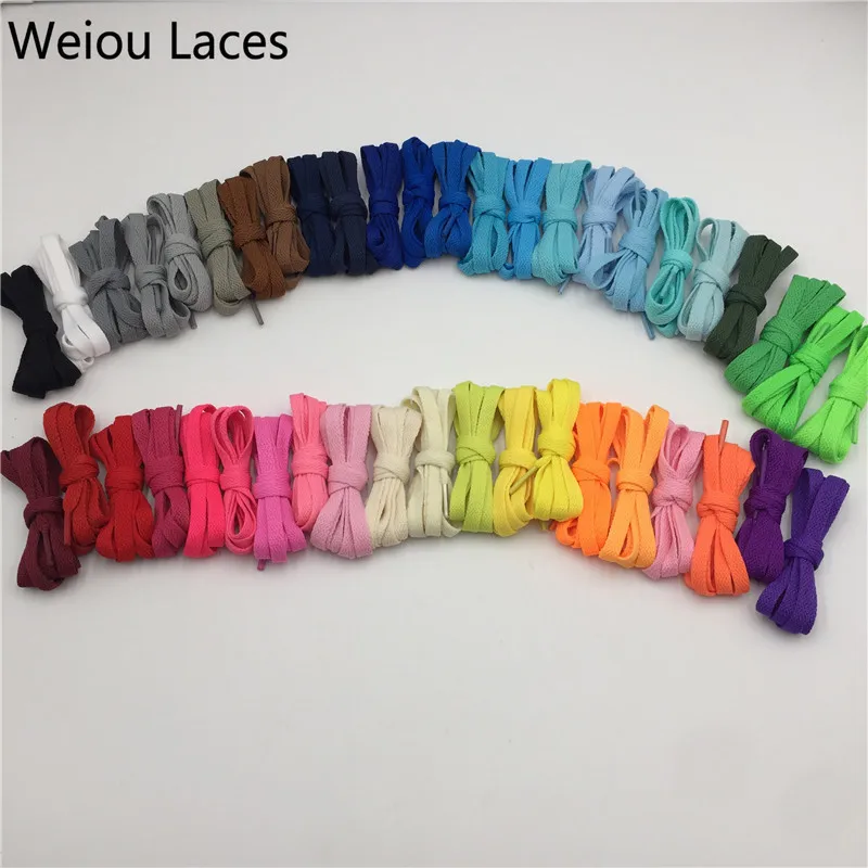 (30Pairs/Lot) Weiou 47 Chromatic Colors Bootlace Sneaker Shoe Laces Flat Single Layer Hiking Sport boots Shoelaces Wholesales