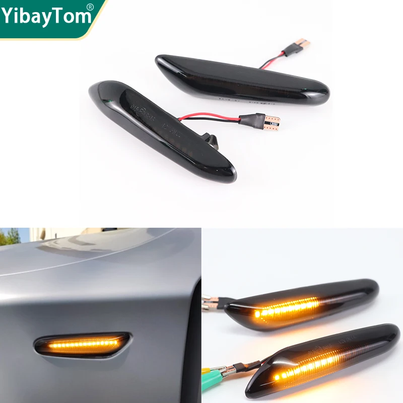 2Pcs Dynamic LED Fender Light Side Marker lamps For BMW X5 E53 E60 E61 E81 E82 E87 E90 E91 E92 X1 E84 X3 E83 E46