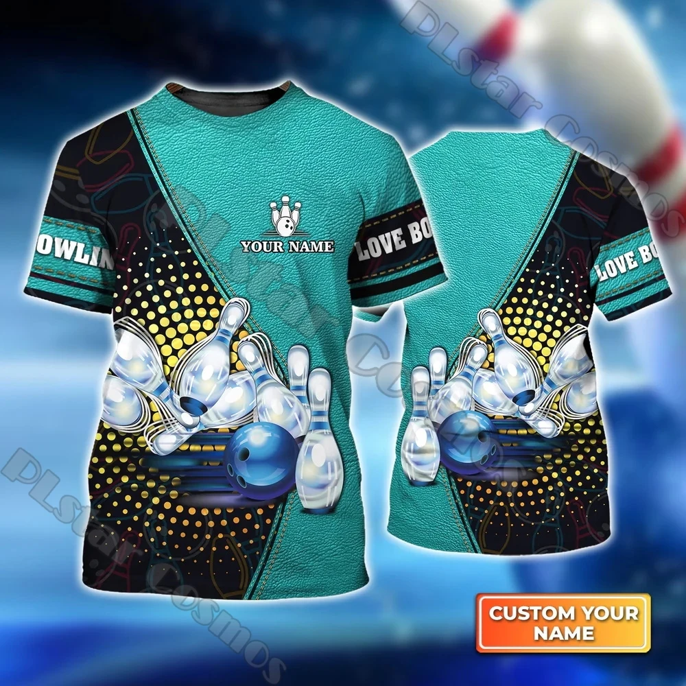Sommer Neueste Herren t-shirt Personalisierte Name Bowling Spieler 3D Voll Gedruckt Unisex Casual T-shirt Geschenk Für Bowling Liebhaber DW205 – Detail 17