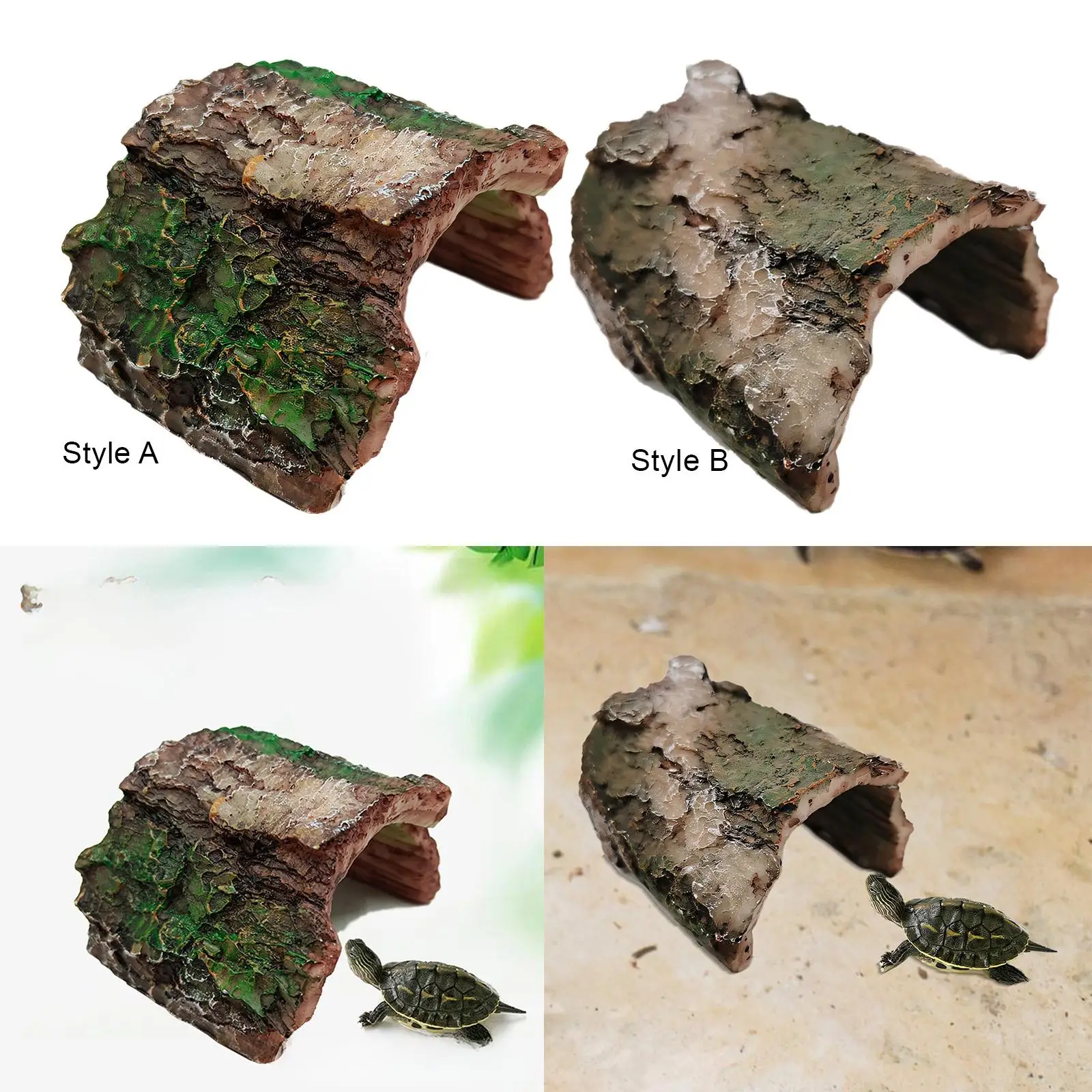 Reptile Hideout Accessories Landscaping Decoration Habitat Hollow Tree Trunk for