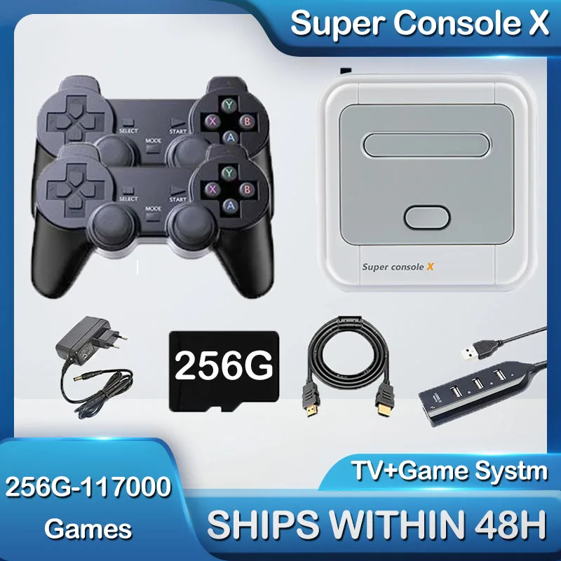 

Video Game Console Retro Super Console X with 117000+Games For PSP/PS1/MD/N64 WiFi Support HD Out TV Built-in 80 Emulators