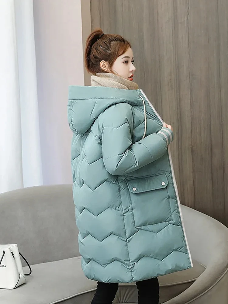 

Down Jackets Female Winter Coat Women's Parkas Hooded Warm Winter Jacket Coat Cotton Padded Jacket 3XL Thick Bread Parka Outwear