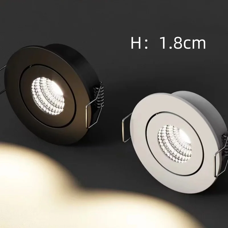 Ultra thin 1.8cm height wine cabinet light small cabinet spot light mini small hole LED ceiling spot 40mm-45mm hole siz