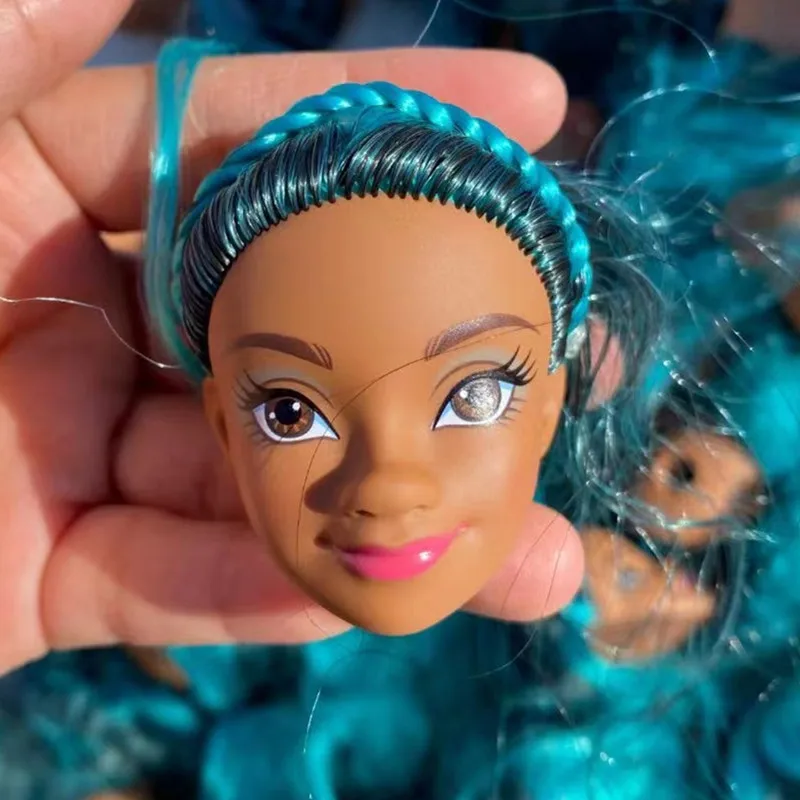 Long Hair Princess Doll Head Colorful Style Hair Doll Parts Girl Collection Mermaid Elsa Snow White Heads Kids Gift Toys