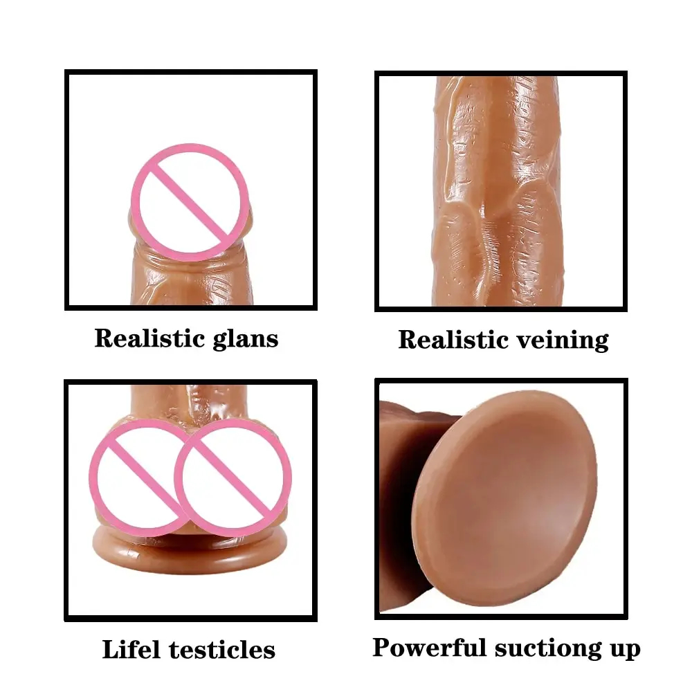 Sex Toys Realistic Silicone Dildo Sucker Soft Women Masturbator Female Vagina Massage Anal Plug