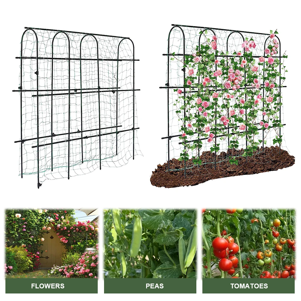 Garden Cucumber Trellis Outdoor U-Frame Trellis Detachable Vine Stand Vegetable Trellis for Vegetable Beans Fruit Grow Trellises
