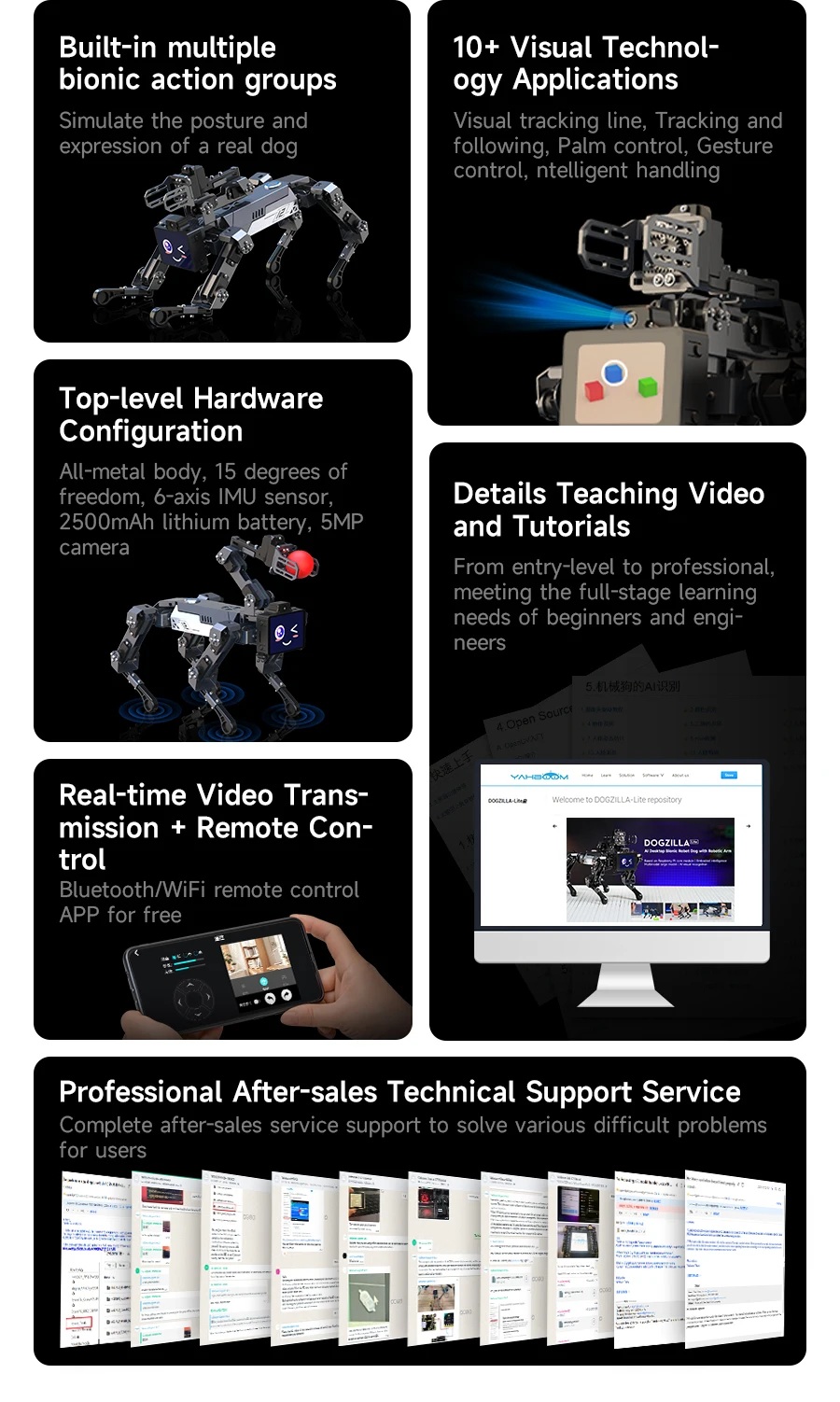 S4fa345b5b8924a4f8ec1ea45708a7380r DOGZILLA Lite 로봇 개 AI 비전 Raspberry Pi 교육 장난감