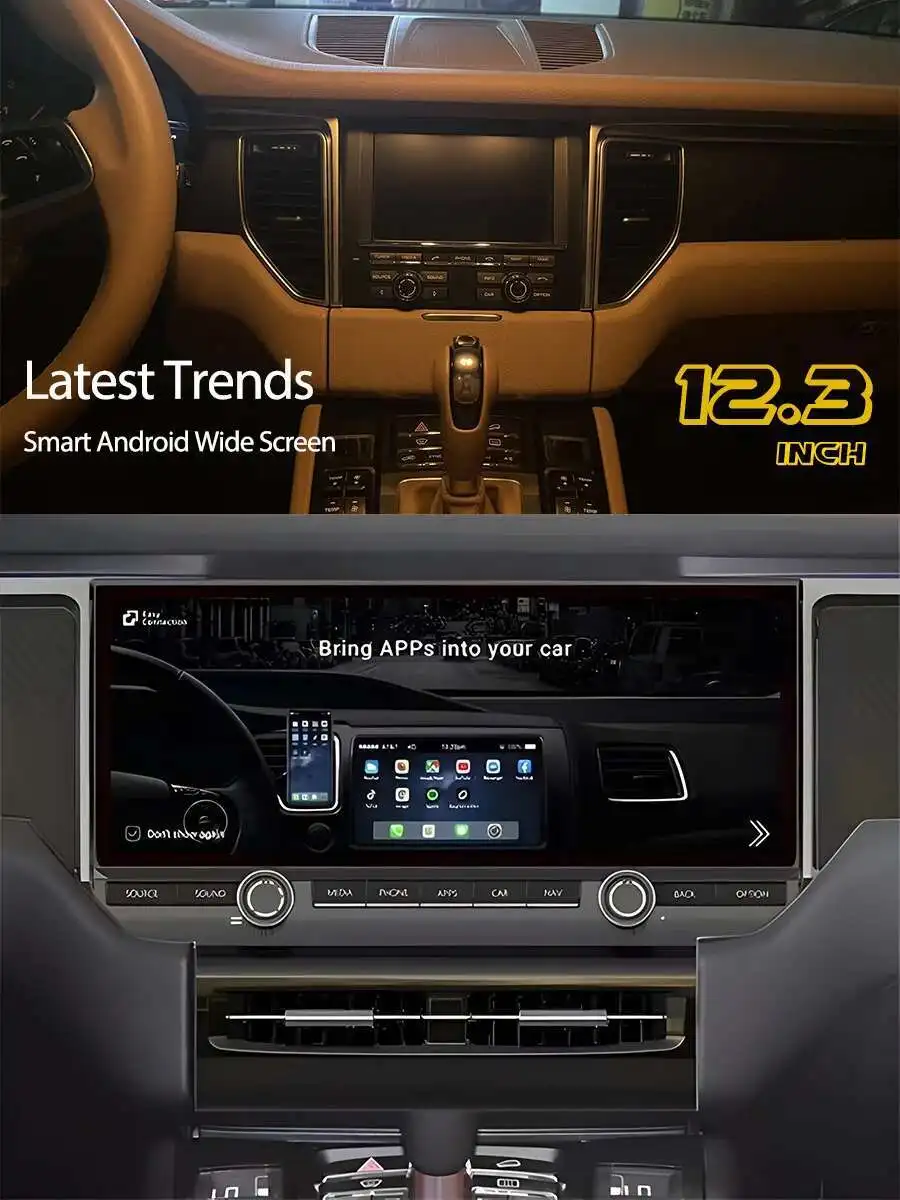 1920*720 Screen Android 14 Autoradio CarPlay Car Multimedia Video Player 12.3inc