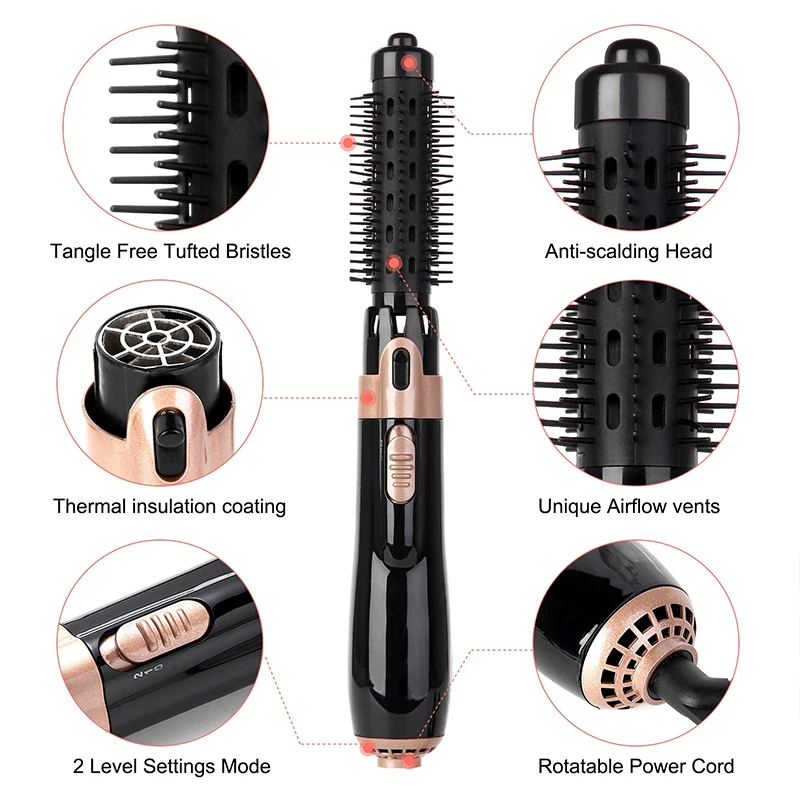 Spazzola aria calda 4 in 1 con testine intercambiabili_voghion.com