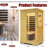 Indoor 1 Person Hemlock Wood Dry Sauna Digital Controler Bluetooth Player 5 Heating Panels Home Far Infrared Sauna Rooms 5