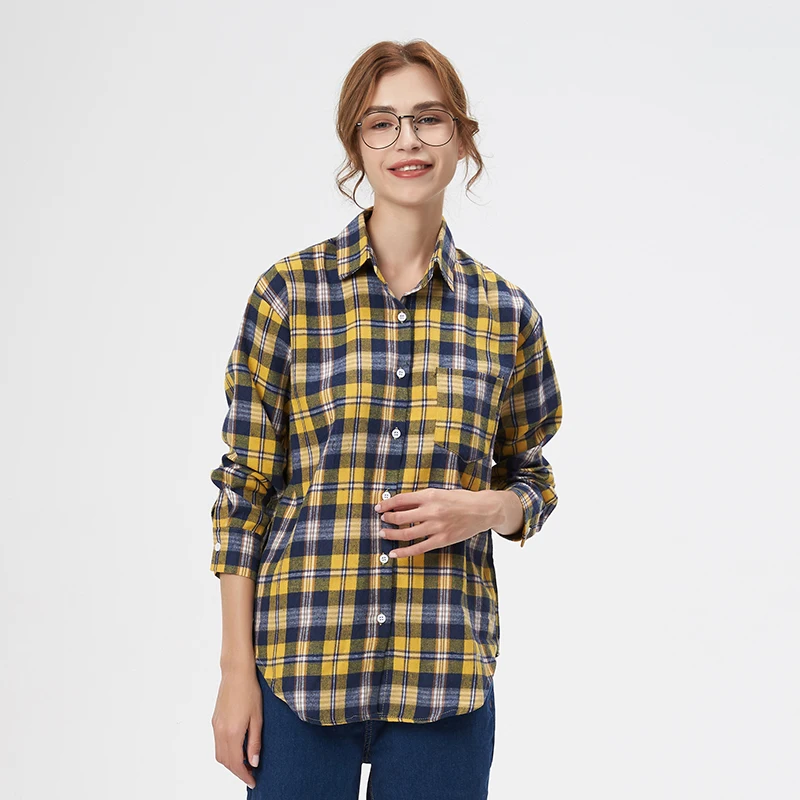 ตัวเลือกสินค้า เสื้อเชิ้ตลายสก็อตผู้หญิง ใส่สบาย แฟชั่นแนวคิดใหม่