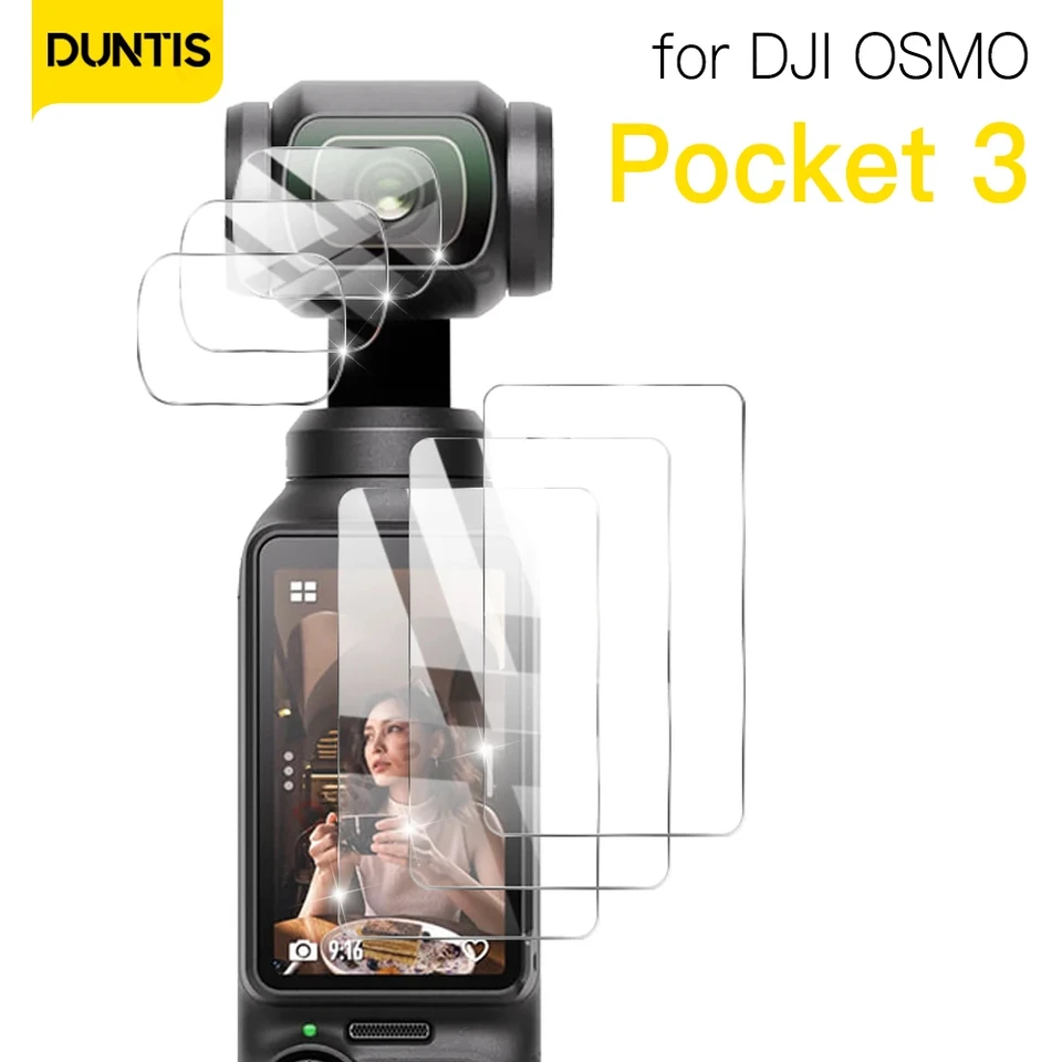 Pellicola Protettiva Vetro Per DJI Osmo Pocket 3 - 3 Pezzi - Antigraffio 9H, Anti-Impronte - Facile Applicazione - Foto 6