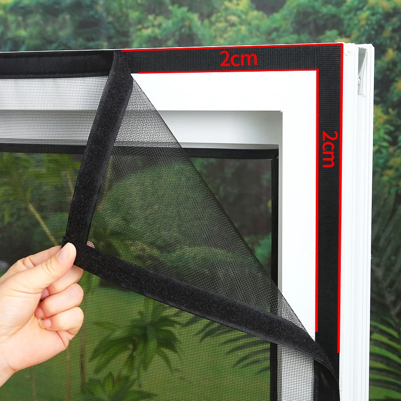 Self-adhesive reusable mosquito nets for windows anti-mosquito window screens tulle in summer washable mesh Customizable size