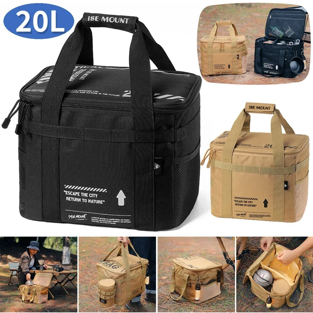 Portable Gas Tank Bag Large Capacity Picnic Organizer Cookware Utensils Kit Bag Outdoor Storage Box Camping Supplies