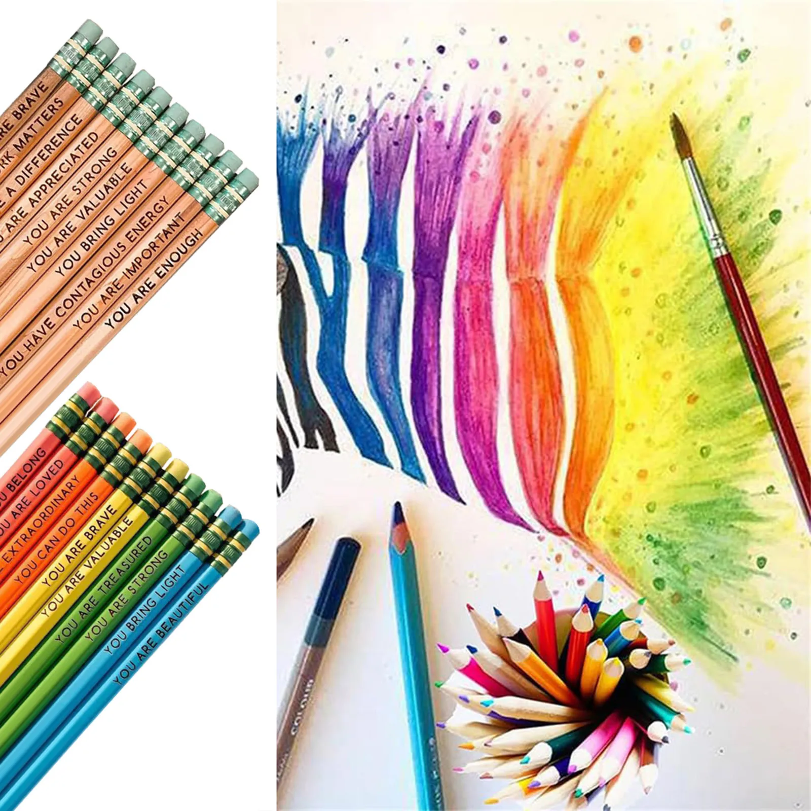 

Affirmation Pencil Set Inspirational Pencils Personalized Motivational Praise Wooden Pencils Pencil Set For Sketching Accessorie