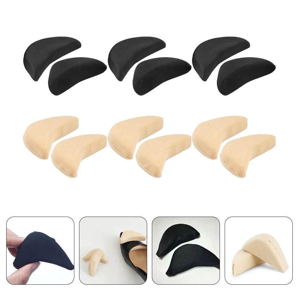 

6 Pairs Sponge Toe Plug Mens Insoles Heel Pads for Shoe That Are Too Big Filler High Insert Shoes Fillers Inserts Miss