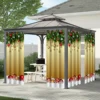 1PC New Fashionable, Simple and  Christmas bell Home Decoration Print Perforated Waterproof Curtain, Machine Washable, Su 1