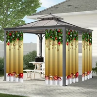 1PC New Fashionable, Simple and  Christmas bell Home Decoration Print Perforated Waterproof Curtain, Machine Washable, Su 1